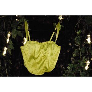 Savage X Fenty Heavenly Grassy Green Satin Bustier Top M